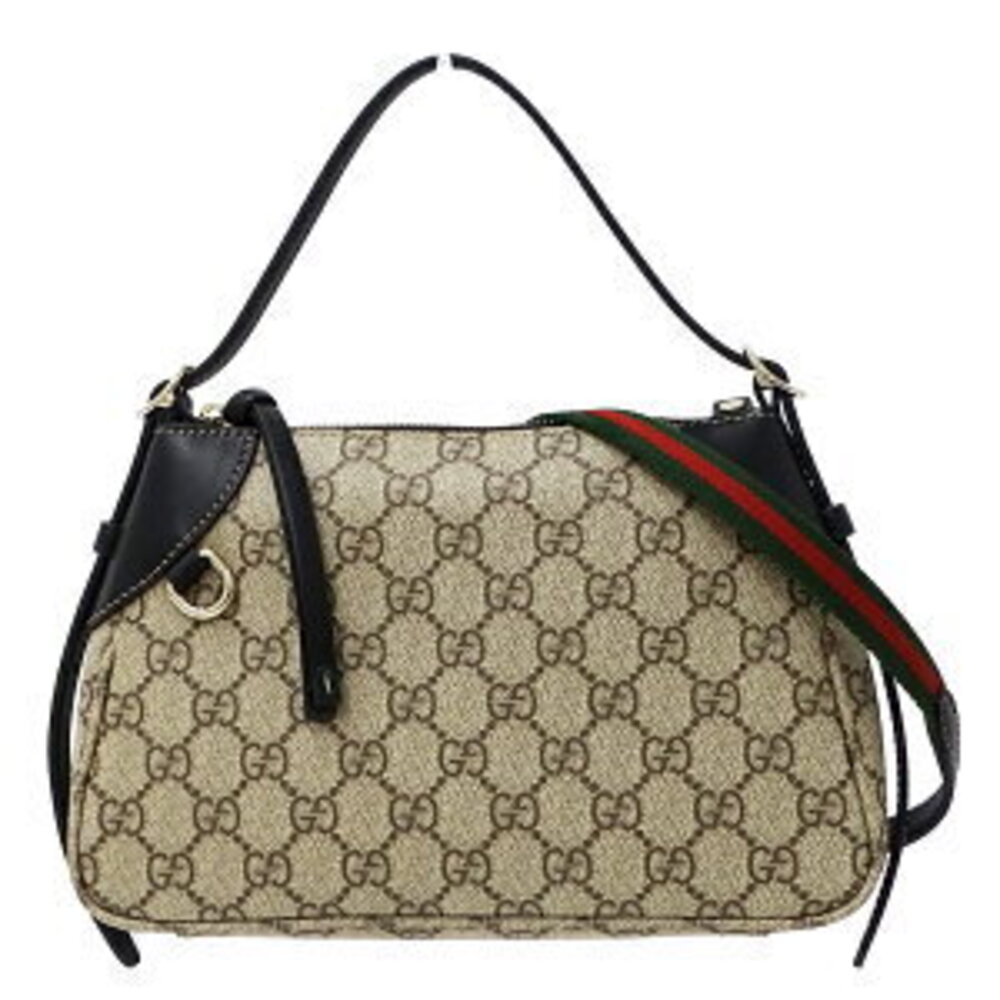 Gucci Bag Handbag Shoulder GG Emblem Beige Black Pouch